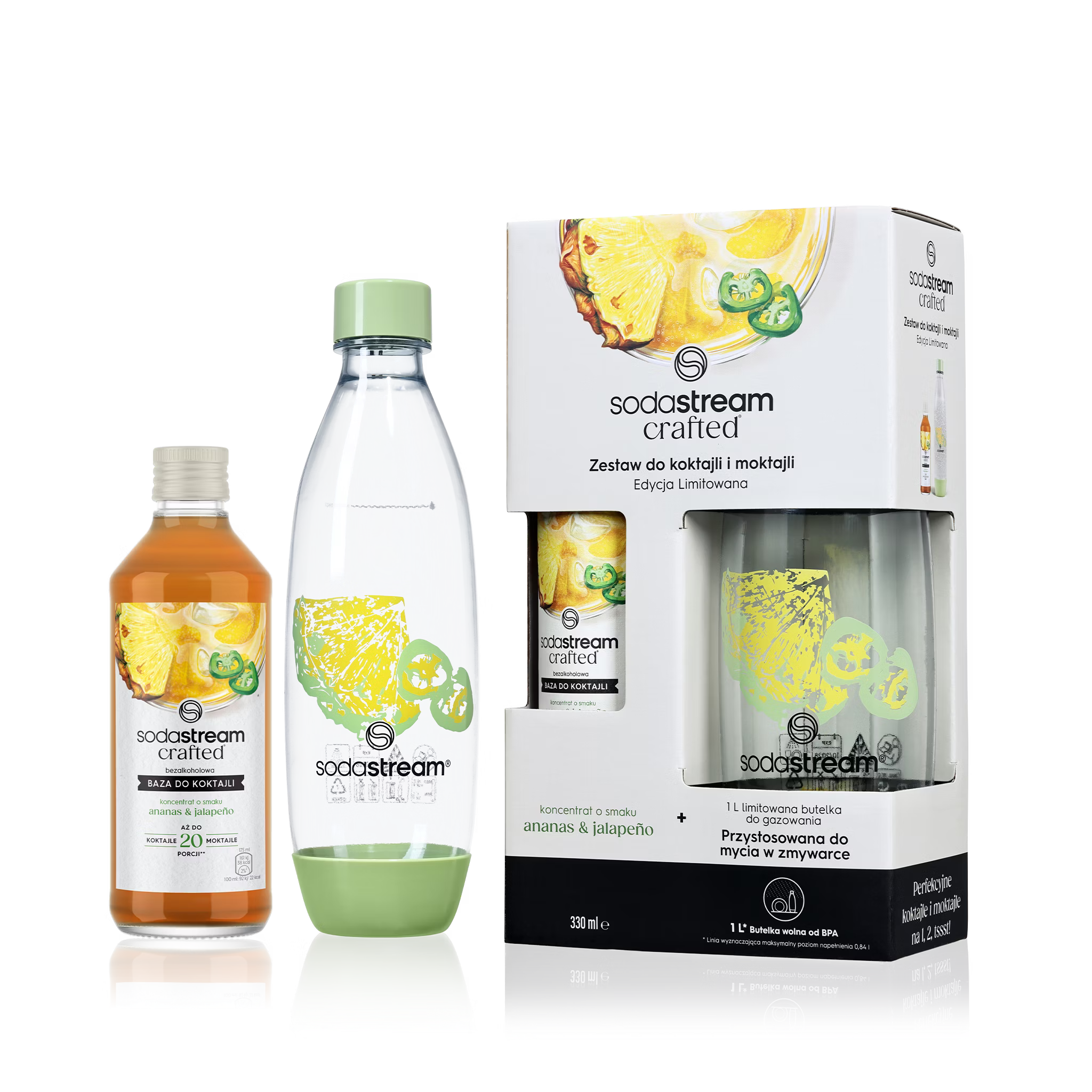 Zestaw Crafted Kit Syrop Ananas & Jalapeño 330 ml i butelka Fuse 1L sodastream