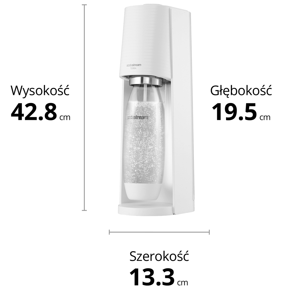 sodastream terra biały wymiary