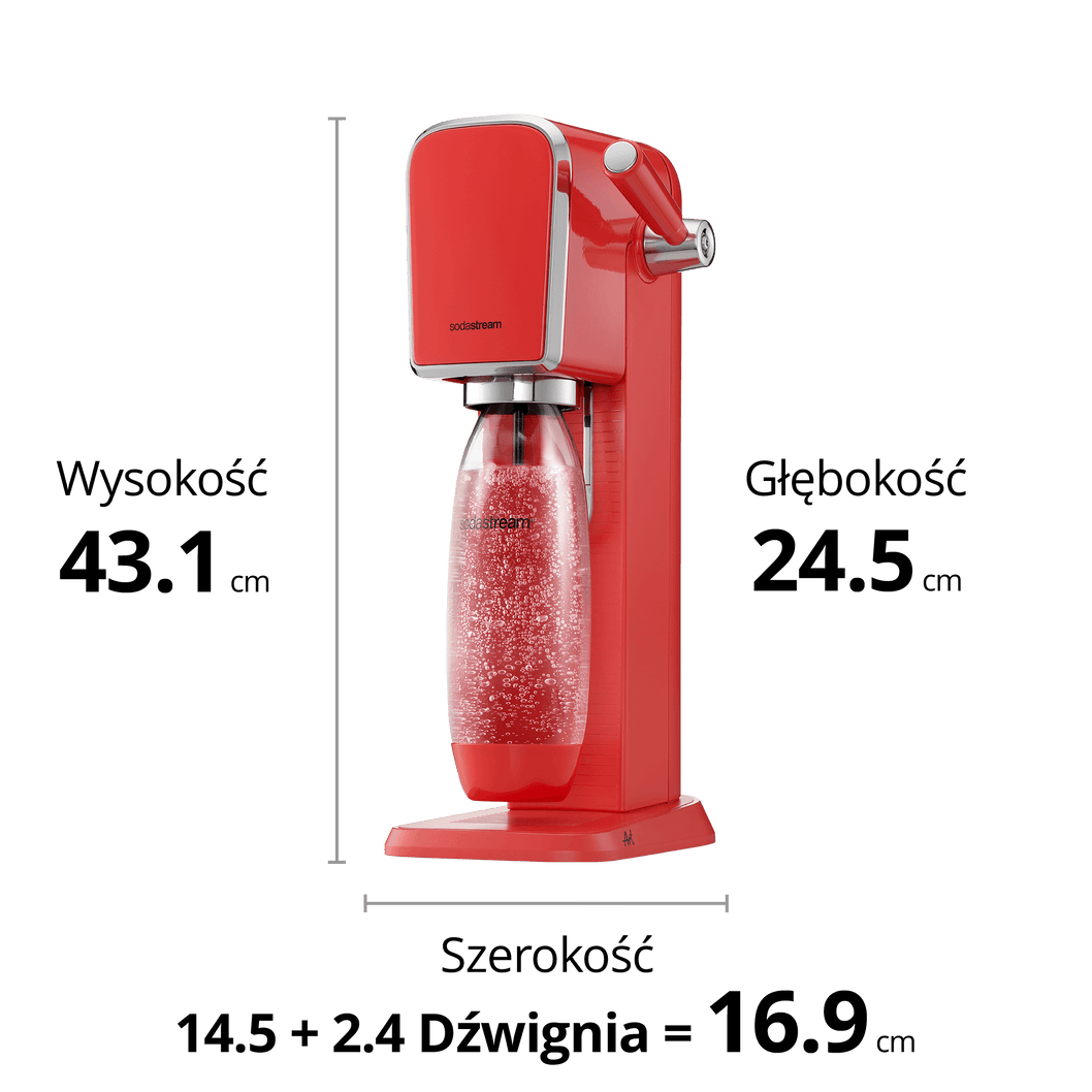 sodastream art czerwony wymiary