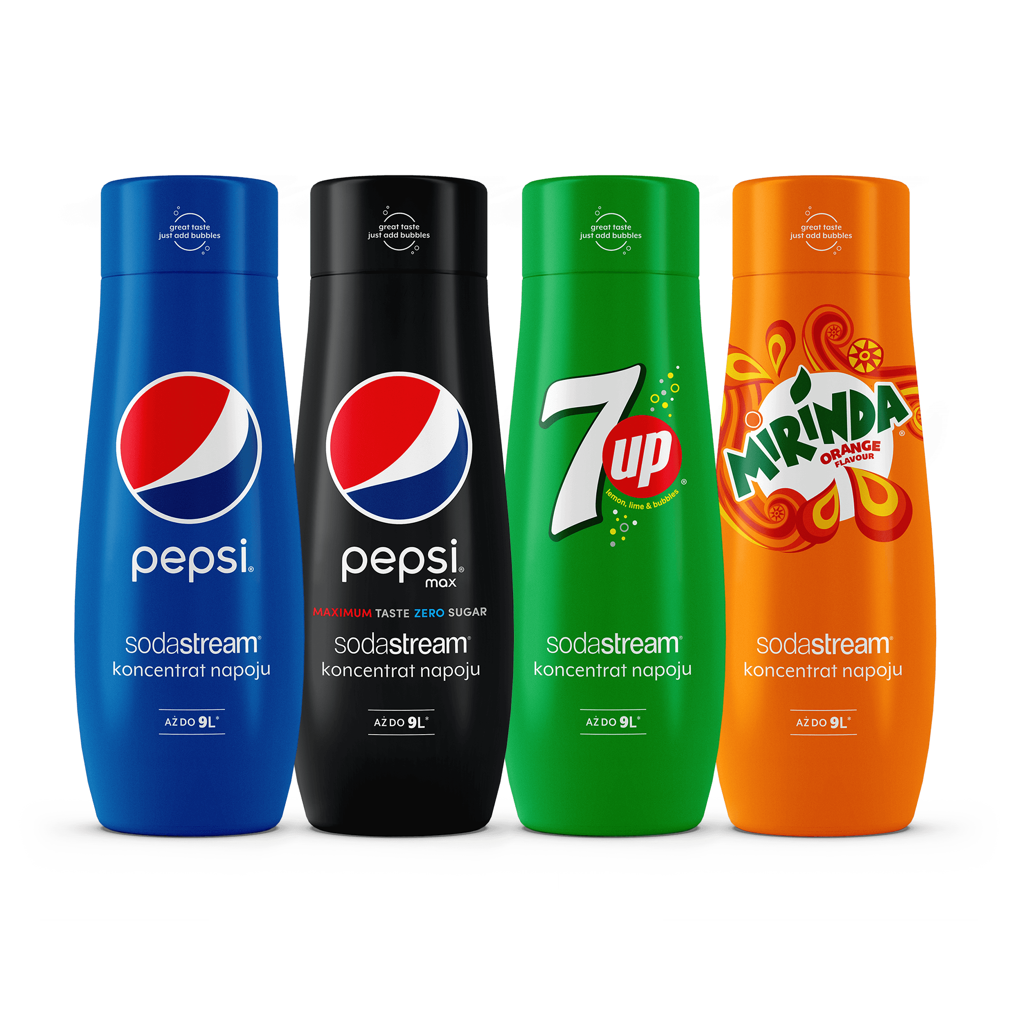 Syropy Pepsi, Pepsi Max, 7 UP, Mirinda sodastream